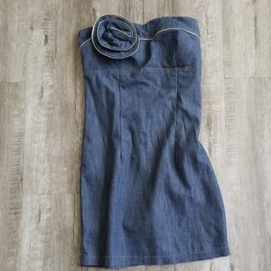 Papaya blue Jean tube dress sm